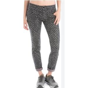 Lole Cotton Blend Gray Patterned Mid Rise Lightweight Jazz Pants Jeans Size 10